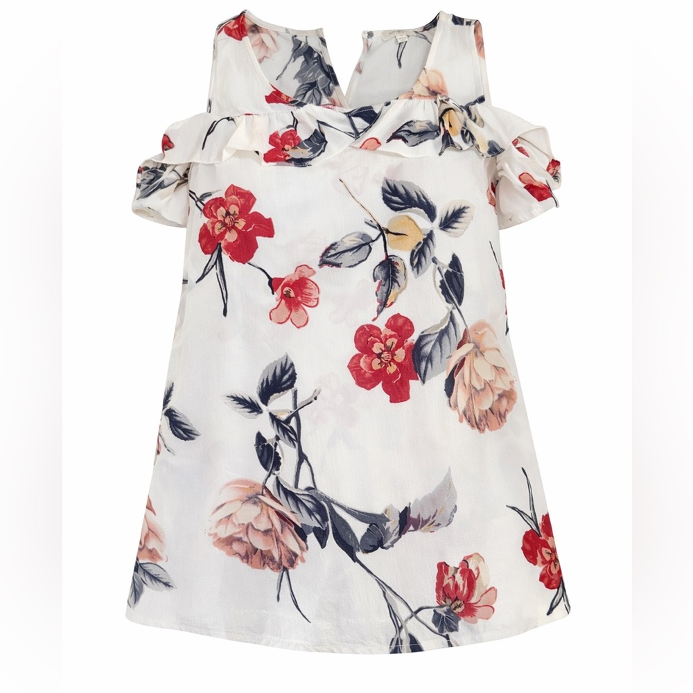 Umgee White and Black Abstract Print Top